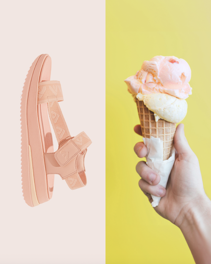surff sandals ice cream rosy coral